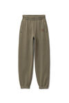 alexander wang puff paint logo sweatpant in terry army green