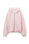 Alexander Wang light pink pink cotton logo zip-up hoodie