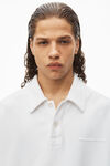 Alexander Wang white polo oversize con logo gonfio