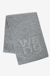 alexander wang logo scarf in compact deboss medium grey melange