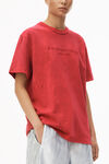 alexander wang plaster dyed logo tee in compact jersey chinaberry combo