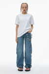 Alexander Wang white t-shirt unisexe en jersey de coton avec logo effet usé