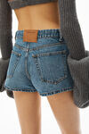 alexander wang shorty high-rise short in denim  vintage medium indigo