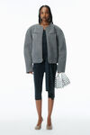Alexander Wang grey veste de moto droite oversize