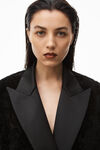 alexander wang 短款卷边礼服外套中长款 black