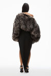 Alexander Wang shadow oversize cropped shrug in lamb shearling