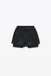 Alexander Wang washed black pre-styled short with boxer brief