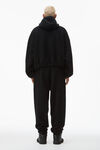 alexander wang balaclava hoodie in teddy fleece black