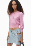 alexander wang 超细美利奴羊毛徽标短款开衫 candy pink