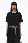 Alexander Wang black puff logo tee in cotton jersey