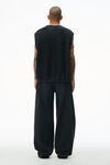 Alexander Wang washed jet black sleeveless crew neck vest in terry