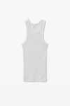 alexander wang tank in ribbed cotton heather grey