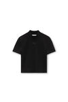 Alexander Wang black logo short sleeve mockneck top