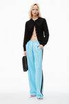 Alexander Wang black cardigan aus superfeiner merinowolle mit geprägtem logo