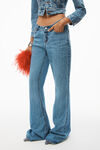alexander wang scoop front flare jean in denim vintage medium indigo