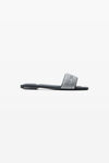 Alexander Wang black/silver sandali neri in raso con strass termoapplicati vy