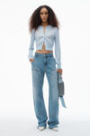 Alexander Wang blue ricco small bag in nubuck leather