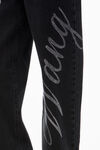 Alexander Wang grey aged ez mid rise jeans in crystal hotfix logo