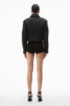 Alexander Wang dark charcoal cropped military jacket in donegal wool