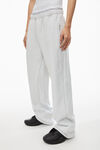 Alexander Wang light heather grey pantalon de survêtement oversize avec logo brodé en éponge de coton épais