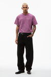 alexander wang embossed logo tee in compact jersey acid candy pink