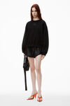 alexander wang 发泡徽标装饰硬挺毛圈布运动衫 black