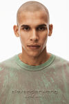alexander wang plaster dyed long sleeve in compact jersey kelly green combo