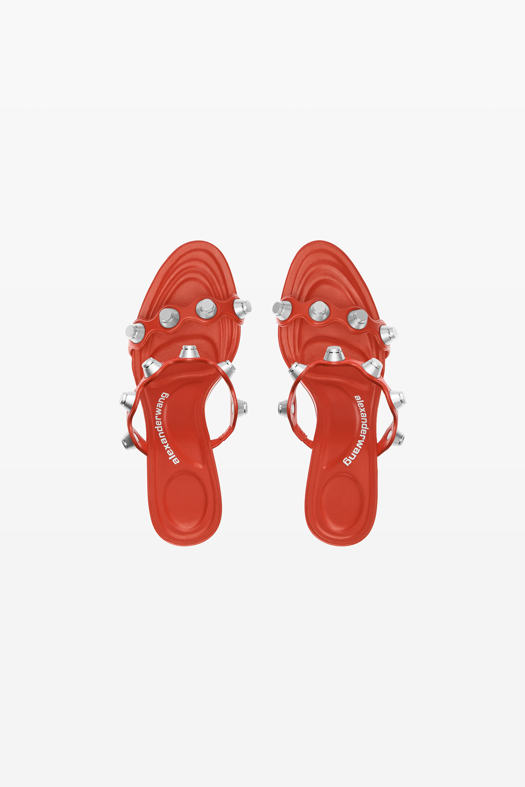 riot 85mm lambskin leather sandal in RED | alexanderwang®