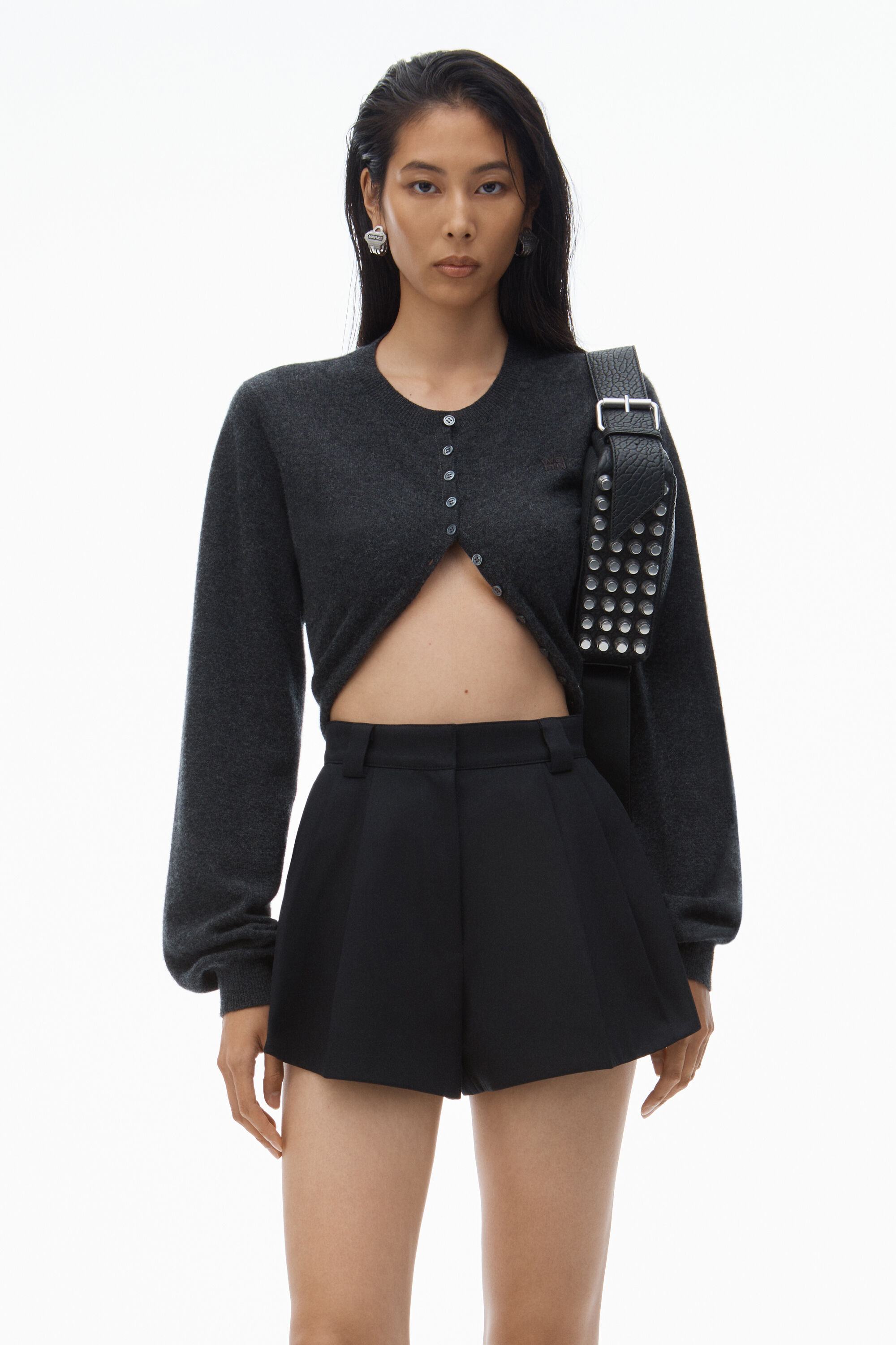 ショートパンツ ALEXANDER WANG Woman Short Black 4CC1254407 011 Alexander Wang ロゴウエスト ショートパンツ | ブラック
