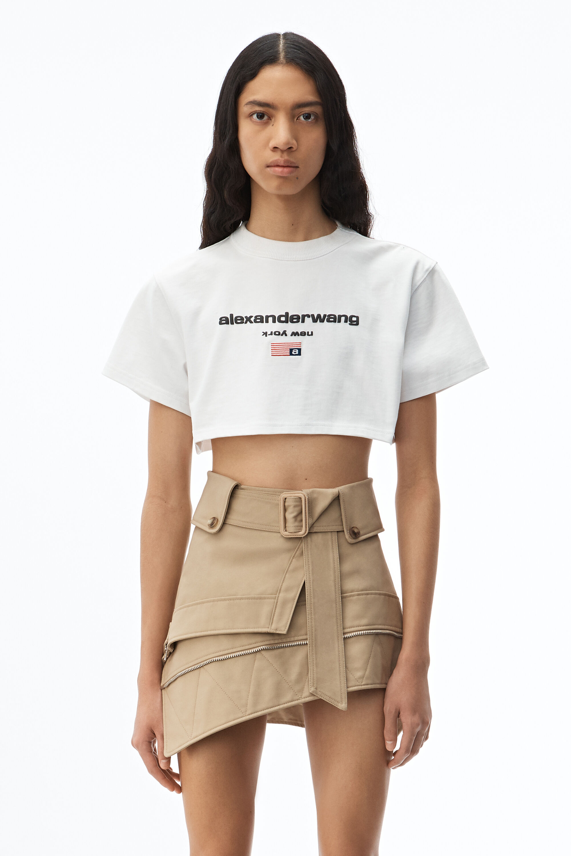 Alexanderwang Jersey Logo Crop Top Alexander Wang
