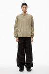 Alexander Wang moss splatter 徽标装饰压纹溅墨印花棉质平纹针织布长袖衫