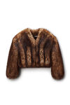 Alexander Wang chesnut faux fur cropped jacket