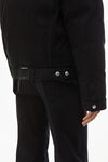 alexander wang 水洗黑色牛仔布夹棉机车夹克 washed black