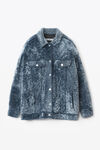 alexander wang 羊剪绒礼服外套 rich indigo