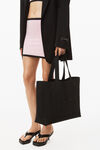 alexander wang tote bag in rib knit black