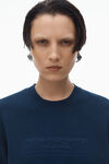 Alexander Wang navy t-shirt en maille côtelée avec logo en relief
