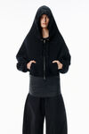 Alexander Wang black 黑色帽纱设计拉链连帽衫
