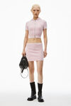 Alexander Wang light pink logo embossed miniskirt in chenille