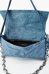 Alexander Wang blue ricco crushed flap bag leather slim