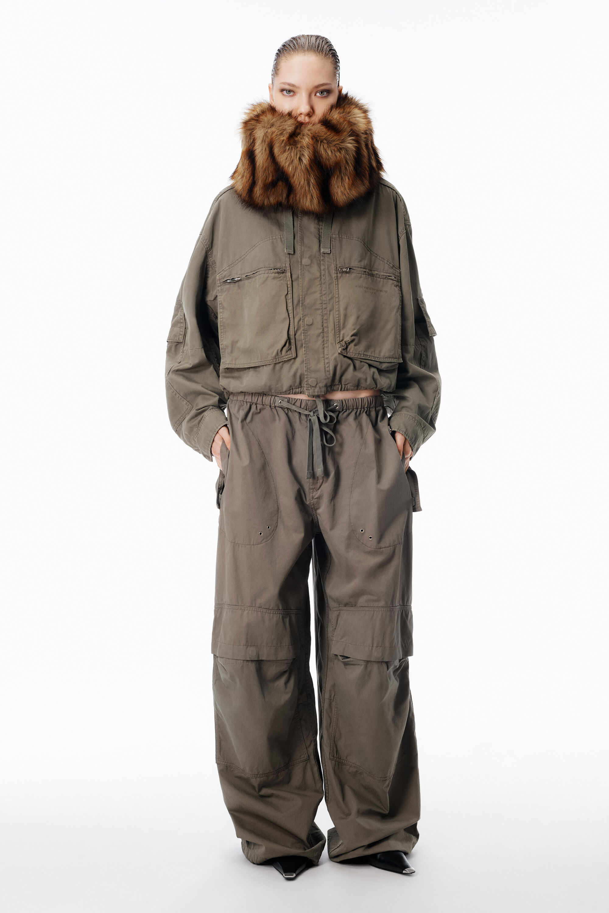 alexanderwang アレキサンダーワング コットン ミッドライズ カーゴ