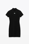 alexander wang 바디콘 니트 모크 넥 티셔츠 드레스 black