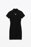 alexander wang mock neck tee dress in bodycon knit   black