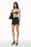 alexander wang bite short in grey aged denim grey aged