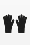 Alexander Wang black gants à logo en relief en laine extensible