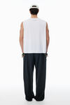 Alexander Wang white white laser-cut logo muscle shirt