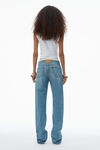 Alexander Wang vintage light indigo pre-styled denim jeans with pointelle waistband