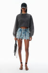Alexander Wang washed black black cropped sweatshirt with logo