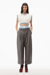 alexander wang cropped v-neck vest in compact cotton off white/marine