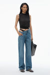 Alexander Wang vintage medium indigo pre-styled denim jeans with asymmetrical lace waistband
