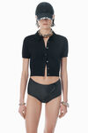 Alexander Wang black schwarzer cardigan mit logostickerei